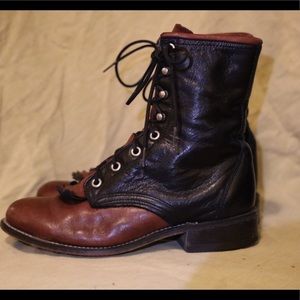 Vintage Laredo Leather Lace Up Boots